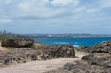 Fototapeta na wymiar rocky shore at punta marillos