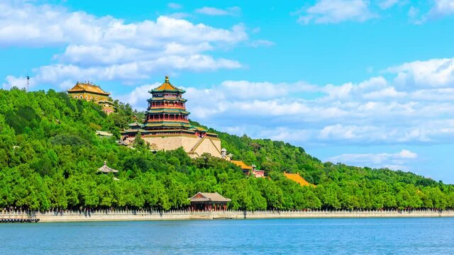 The Summer Palace in Beijing,China.It was a royal garden in the Qing Dynasty.Time lapse.