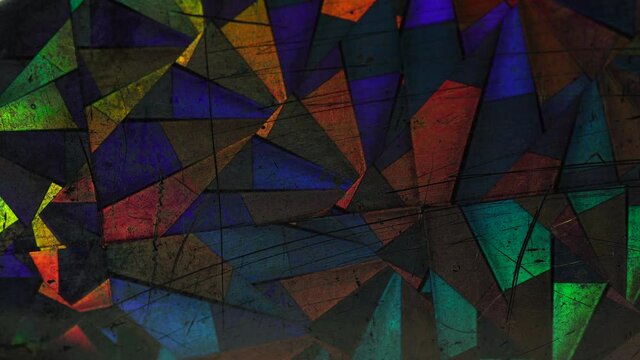 real led light moving over scratched holographic plastic surface in 4k.