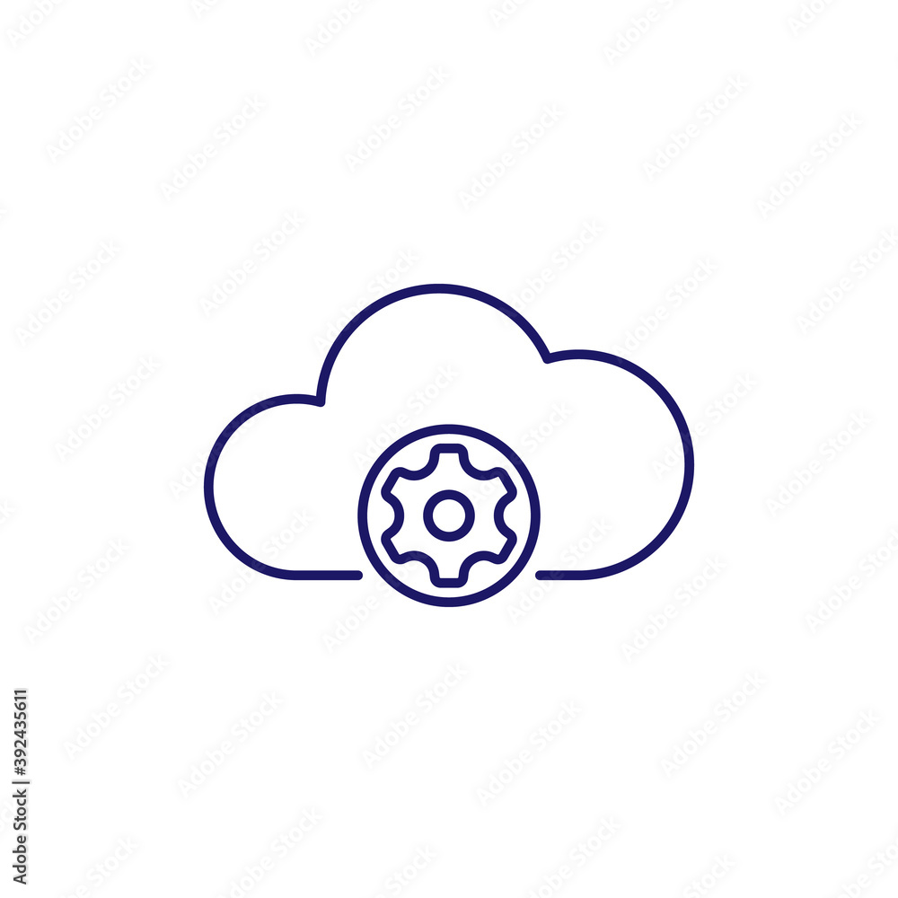 Poster cloud computing vector outline icon