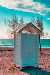 beach hut for swimmers to change clothes 