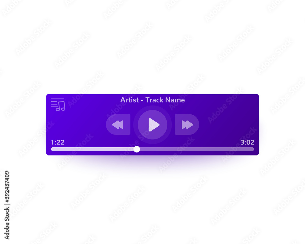 Poster music player ui, mobile interface design for web