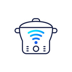 smart cooker, steamer, vector icon