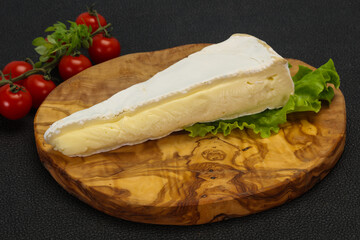 Brie cheese triangle served salad