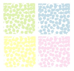 Abstract poster with geometric shapes and spots. Trendy design. Modern banner design. Pastel circles texture on a white background