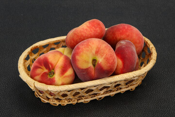 Sweet ripe tasty flat peach