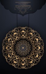 Luxury mandala design background with golden arabesque pattern Arabic Islamic east style. 