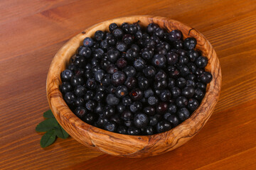 Wild blueberry in the bowl