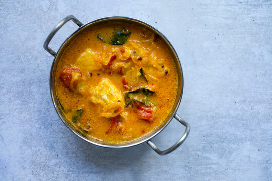 Meen curry, fish curry in tamarind and coconut sauce