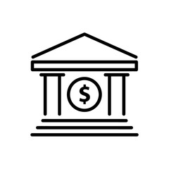 bank icon isolated on white background from finance collection. bank icon trendy and modern bank symbol for logo, web, app, UI. bank icon simple sign. bank icon flat illustration