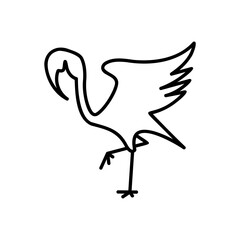 stork icon isolated on white background from baby shower collection. stork icon trendy and modern stork symbol for logo, web, app, UI. stork icon simple sign. icon flat illustration