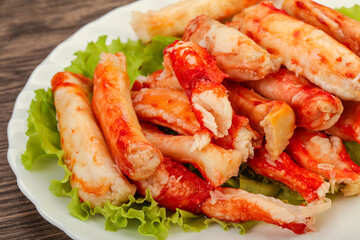 Natural luxury crab meat fillet