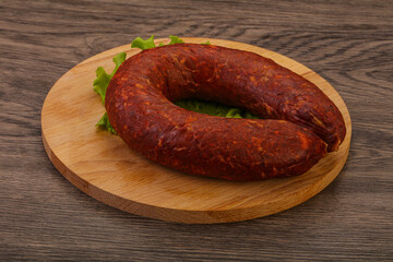 Krakowska sausage over the board