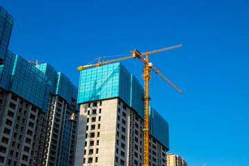 Fototapeta na wymiar High rise buildings under construction.