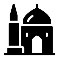 
Place of worship for Muslims, holy place in modern editable solid style 
