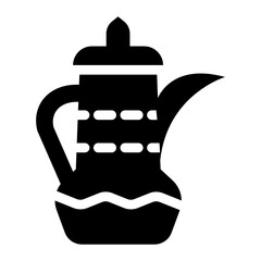
A pot with handle, concept of traditional teapot icon 
