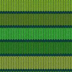 Knitted striped green seamless pattern 