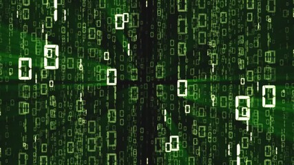 Abstract binary background, number streams, matrix effect.
