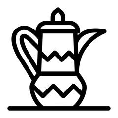 
A pot with handle, concept of arabic teapot icon 
