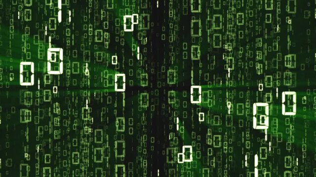 Abstract binary background, number streams, matrix effect.
