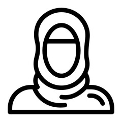 
A girl wearing hijab representing arabic woman icon
