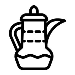 
A pot with handle, concept of traditional teapot icon 
