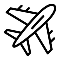 
Aeroplane in air, an icon design of flight in solid style 
