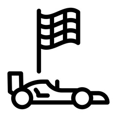 
Car race icon style, sports car in filled style 
