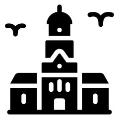 
American historic architecture, solid icon of us independence hall 
