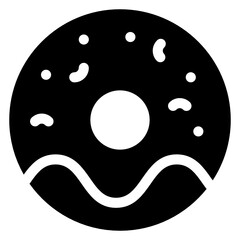 Fototapeta premium Chocolate doughnut icon style, confectionery item, 