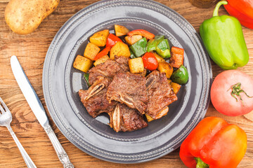 A plate of fresh fried beef ribs
