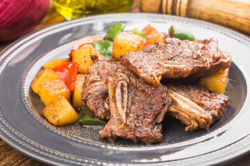 A plate of fresh fried beef ribs