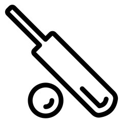 
Bat and ball depicting cricket icon in solid design 

