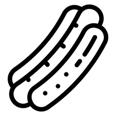 
Sausages burger, solid icon of hotdog sandwich 
