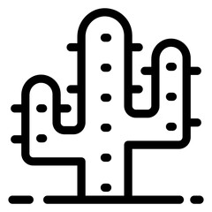 
Prickly plant,  solid icon of spanish cactus 
