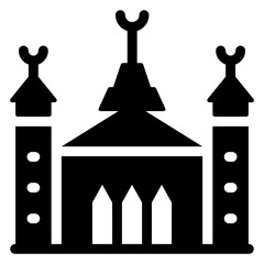 
A castle icon, editable glyph vector 
