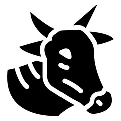 
A vector of cow head in modern filled style, indonesian anoa 

