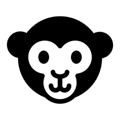 
Icon of monkey face in editable style 
