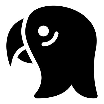 
Parrot face vector in modern filled style 
