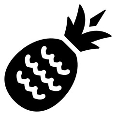 
Pineapple vector, healthy fruit in solid style 
