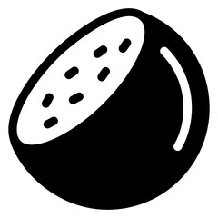 
Glyph icon of passion fruit, organic diet
