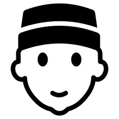 
Icon of traditional boy in modern glyph style 
