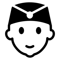 
Icon of traditional boy in modern glyph style 
