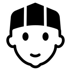 
Icon of traditional boy in modern glyph style 
