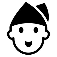 
Icon of traditional boy in modern glyph style 
