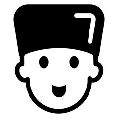 
Icon of traditional boy in modern glyph style 
