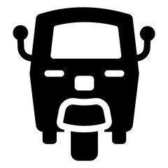 
Tuk tuk icon in glyph design, transport 
