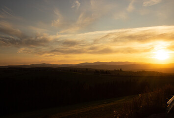 sunset in the mountains