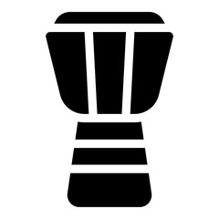 
Icon of djembe, music instrument in solid style 
