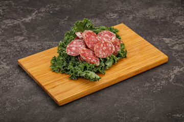 Iberian pork Fuet sausage slices